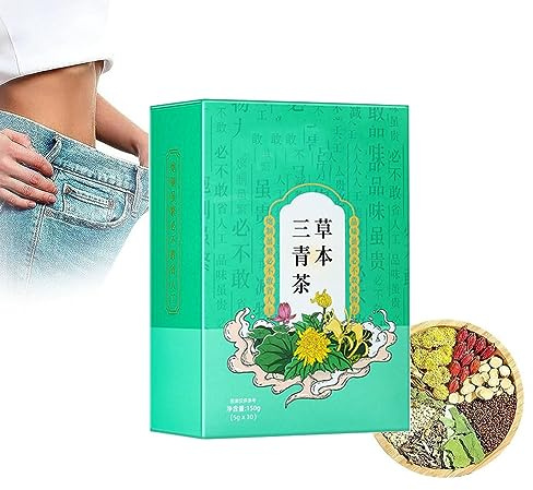 Kräutertee mit drei Grünen, Kräutertee mit drei Kräutern, Kräutertee zum Schutz der Leber, Kräutertee mit drei Qing Cha, chinesischer Kräutertee für die Leberpflege und Mundtrockenheit (1box)