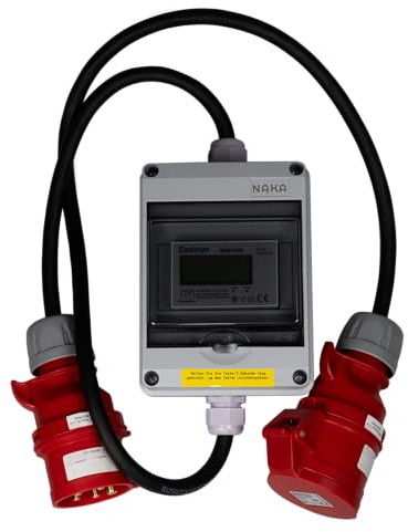 NAKA Compteur électrique pour prise de courant numérique triphasé 16 A MID 400 V 1,5 m