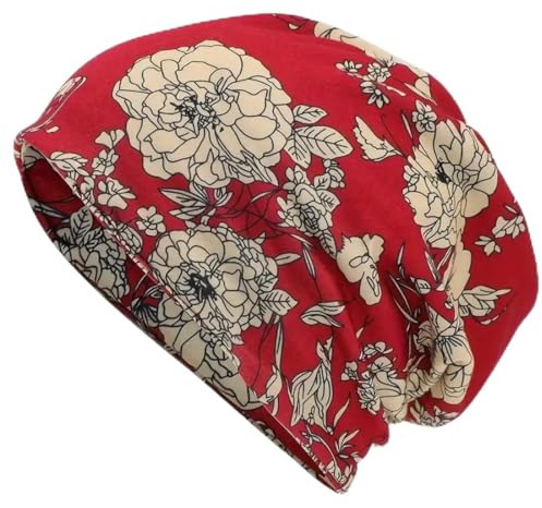 Bonnet chimio en jersey, turban, écharpe doublée en polaire douce pour enfants PETITE, rouge, S