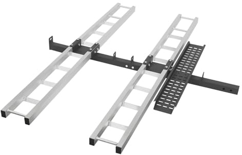Portabiciclette in alluminio da 272,2 kg – Supporto doppio gancio con rampa per moto da cross e moto – Adatto per pneumatici di larghezza fino a 10,2 cm – trasportatore pesante