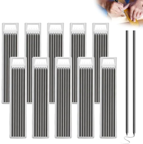 60PCS Tracer Pencil Refills, 2.8mm Solid Carpenters Pencil Refills Replacement, Break Resistant Mechanical PencilRefills, Waterproof Pencils Lead Refill for Woodwork Construction Building