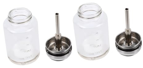 ERINGOGO 2 pièces Bouteilles Verre à Pompe Pressante Distributeur Cosmétique Rechargeable Transparent Flacon Pompe Vide Multifonction pour Soins Peau Pratique