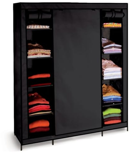 ProBache Armario de tela XXL para el almacenamiento de ropa, color negro
