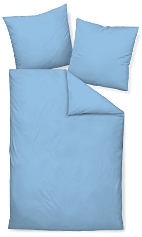 Janine Kissenbezug Mako Satin Kissenhülle Uni Colors 40 x 80 cm hellblau