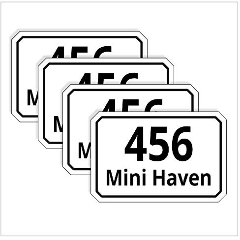Pack of 4 Adhesive Numbers Self Adhesive Waterproof Vinyl 150mm x 200mm BLACK PBN24