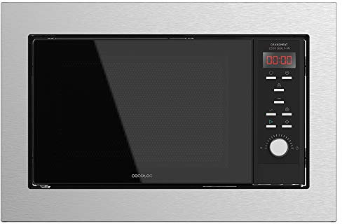 Cecotec Microondas encastrable Digital GrandHeat 2350 Built-In SteelBlack. 900W, Integrable, 23 Litros, Grill, 9 funciones preconfiguradas, Quick Start, Temporizador