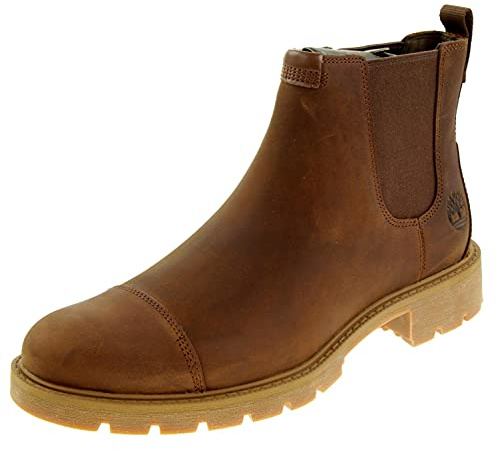Timberland Men's Elmhurst Chelsea Basic Boots, Rust Full Grain, 9 UK
