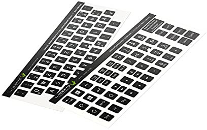 Lacerto® | 11x13mm - Deutsches Aufkleberset für PC & Laptop Tastaturen inkl. Zusatztasten & Ziffernblock | Farbe: Schwarz