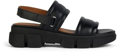 Geox Sandali da donna D Lisbona A Wedge, Nero, 39 EU