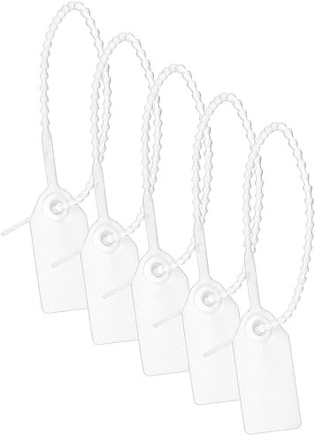 QWORK® 100 Stück Kabelbinder mit Beschriftungsfeld, Selbstsichernde Schild für Kabelmanagement und Schuhe Kleidung Gepäckanhänger Verwendet (Weiß)