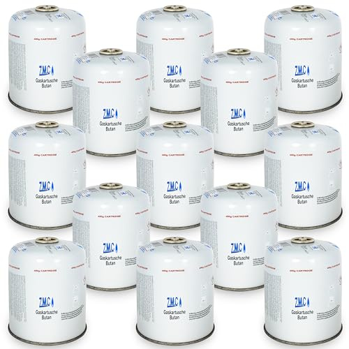 Z.M.C 13 x gaspatroner 450 g, propan/butan gas 900 ml, gaspatron EN417, eurogänga skruvgängningsanslutning, skruvpatron för ogräsbrännare, universell tryckgasburk med skruvventil