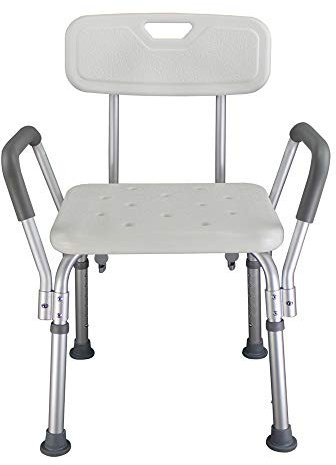 Heavy Duty Shower Chair for Elderly with Arms and Back - Non-Slip Safety Shower Seat, Disabled Bath Aid Bench, Bathtub Lifts Stool/Elderly