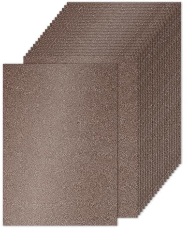 PATIKIL 20 ark brunt glitter kort, 21,5 x 28,9 cm 250 gsm fyrkantigt premium glittrande papper hantverk kartpapper för klippbok korttillverkning gör-det-själv konstprojekt bröllopsfest