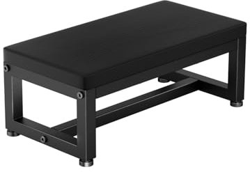 Tritthocker aus Holz für Erwachsene & Kinder, Klohocker 500lbs Tragkraft, Anti-Rutsch Oberfläche & Verstellbare Füße & Abgerundete Ecken, Platzsparend 40x20x15cm für Küche Bad