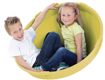 Krisskreisel, Kinderwippe und Kreisel, 84 cm Durchmesser, Belastbar bis 100 kg, Gelb