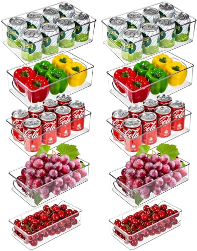 10 delar högkvalitativ kylskåps- och köksförvaring, stapelbar, BPA-fri