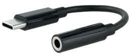 Brightium USB-C till 3,5 mm jackadapterkabel, svart - ljudanslutning, kompatibel med mobila enheter och hörlurar, perfekt för att lyssna på musik.