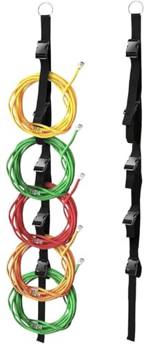 Enrouleur De Câble d'Extension | Sangles De Rangement Renforcées Pour Câbles, Tuyaux Et Cordes | 2 Attaches Robustes Enrouleur pour Câble Électrique, Tuyau VR – Rangement Vertical Garage,