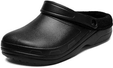 CERYTHRINA Sabot Fourrure Homme Femme – Sabots d’Hiver Chauds Imperméables EVA, Doublure Fausse Fourrure, Antidérapants, Confortables pour Intérieur & Extérieur, Chaussures de Jardin Hiver Black 43