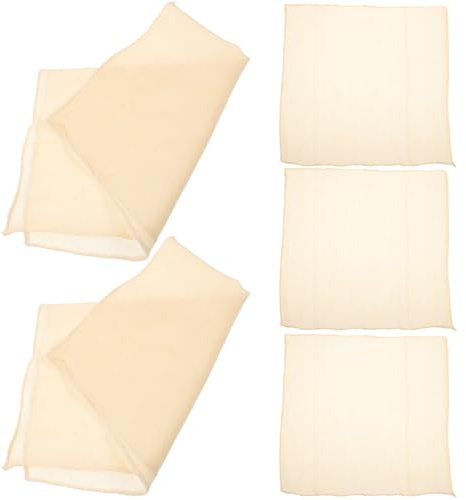 TOYANDONA 5 Piezas de Muselina de Algodón Reutilizable para Tofu 40x40 Cm, Paño de Queso Dobladillo sin Pelusa, Tela de Gasa Multifuncional para Colar, Envolver y Cocinar en Cocina