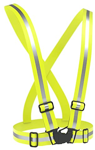 EAZY CASE Gurt Reflektorweste, durchgehende, elastische Reflektorsteifen, flexibel einstellbar, Warnweste mit Reflektoren, reflektierende Weste, ideal zur Erhöhung der Sichtbarkeit, Gelb