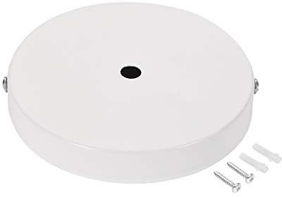 sourcing map Lampe Metall Deckenbaldachin, Retro Licht Baldachin Satz, für Lampen Zubehör DIY, Küche, 120mm 4.7 Zoll Weiß