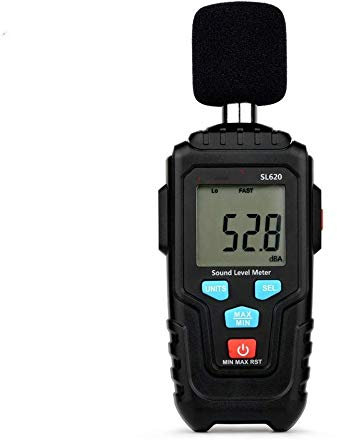 WSMLA Medición de Temperatura Digital Sonómetro Sonómetro decibelio del Metro Digital con LCD de Audio de medición 35 dB a 135 dB for Las familias personales Estudios de Negocios