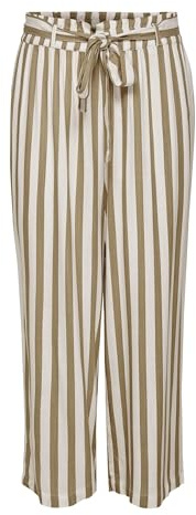 ONLY Damen ONLASTRID Life Culotte Pants WVN NO 15191620, Cloud Dancer/BEIGE Stripes, 36