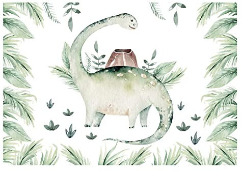 Fototapete Dinosaurier Kinderzimmer Kindertapete Jungs Dino Wandtapete Vlies Tapete Latexdruck UV-Beständig Geruchsfrei Hohe Auflösung Montagefertig (14162, VEL (152x104 cm) 1 Bahn)