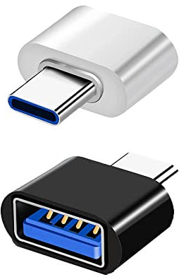 Magnet Adattatore USB C a USB 2.0, 2, OTG adattatore USB-C a USB-A, compatibile con MacBook, smartphone USB C e dispositivi Type-C (nero e bianco)