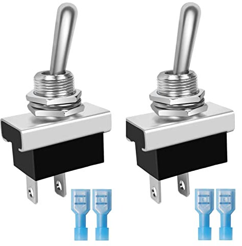 Guuzi 2 Piezas 12V-24V 25A 2 Pines 2 Posiciones Interruptor De Palanca SPST Interruptor De Encendido/Apagado Para Coche Barco Camión