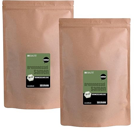 Wohltuer Semillas de ortiga orgánicas de colección silvestre europea cualificada, 2 x 300 g