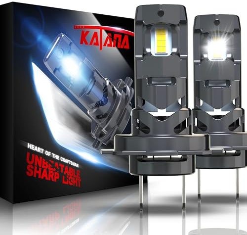 KATANA H7 Light Bulbs, No Adapter Required 400% Brightness 6500K Non-Polarity Plug and Play, Powersports, Pack of 2