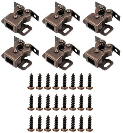6 Stück Möbelschnäpper, Doppel-Rollenschnäpper für Schrank, Schranktür Kleiderschrank Tür Latch Fang Türschnäpper für Schränk Schranktüren