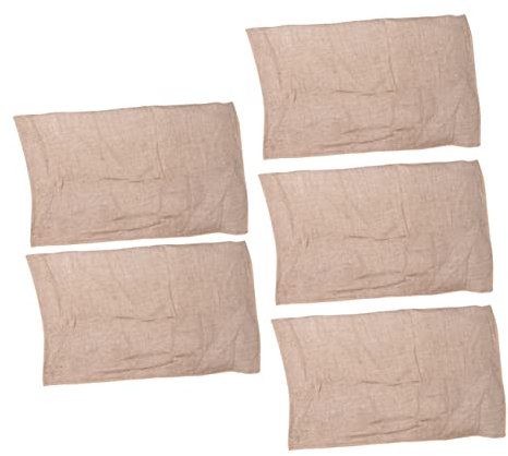 COLLBATH 5pezzi Sacco Di Juta Naturale Per Frutta e Verdura Sacchetto Portaoggetti Multifunzionale in Materiale Resistente Per Conservare Alimenti in Cucina