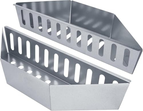 RRMMAN Set di 2 cestini per carbonella, supporto per carbonella in acciaio inox, accessori per griglia e altri modelli di dimensioni simili, vassoio per carbone per barbecue, cestino per carbone