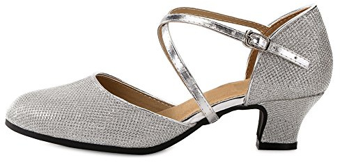 Women's Mid Low Heel Salsa Tango Ballroom Latin Party Dance Shoes Outdoor