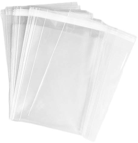 100 Bolsas de 15 x 22 cm, de Celofán Transparente Efecto Cristal, Cierre Banda Autoadhesiva. (Disponibles en paq 100 y 1.000 uds) (celofan con Solapa 15x22)