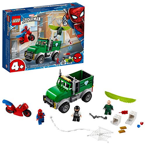 LEGO Super Heroes 76147 Marvel Spider-Man Vulture's Trucker Robbery Playset for Preschool Kids 4+ Year Old, Multi color