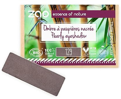 ZAO essence of nature - Recharge Ombre à paupières rectangle Nacrée 129 Taupe - 1,3 gr