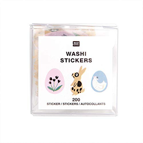 RICO DESIGN GmbH & Co. KG Washi Sticker hare och ägg 200 stycken