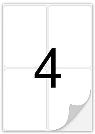 V1 Trade Etiketten Selbstklebend Bedruckbar 100 Blatt - 400 Stück x Klebeetiketten 105x148 mm - Etiketten Zum Bedrucken - Aufkleber Zum Beschriften - Selbstklebende Etiketten Mit Starkem Kleber