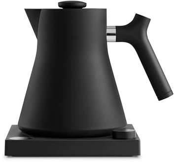 Fellow Corvo EKG Electric Tea Kettle - Electric Pour Over Coffee and Tea Pot - Electric Kettles for Boiling Water - Temperature Control and Built-In Timer - Matte Black - 0.9 Liter (220v, Type G Plug)