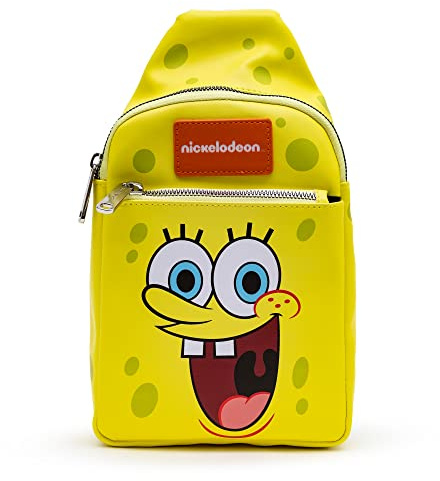 Nickelodeon Tasche, Schlinge, SpongeBob Schwammkopf und Patrick Star, gebunden, veganes Leder, gelb, 11.0 x 6.5