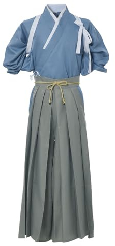 COSDREAMER Mens Japanese Yukata Kimono Robe Costume Japanese Kimono Robe (Blue, S)