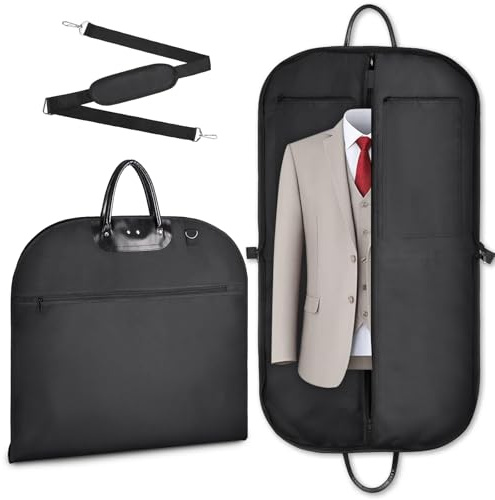 ecooe Portatrajes Hombre Viaje Bolsa de Traje con Bolsillos de Compartimento Para Ordenador y Correa Para el Hombro, Bolsa de Traje Antiarrugas Engrosada, Bolsa de Ropa Para Viajes de Negocios, Viajes