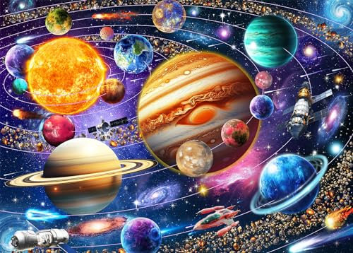 Puzzles 1000 Pieces for Adults jigsaw puzzles for adults 1000 Piece Puzzle Educational Games Home Decoration Puzzle-Space Planet,Solar System