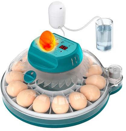 Chalixion 15 Incubadora Huevos Gallina con Control Automático de Humedad, Incubadoras de Huevos Automaticas con 2 Modos de Volteo, Estabilidad de Temperatura para Huevos, Candler de Huevos