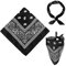 GEEHUA 2 Stück Bandana Herren Damen, 55 x 55 cm Halstuch Paisley Muster Damen Und Herren, Herren Bandana Tuch Headwear Haar Schal Ansatz Kopf Halstuch für Biker Motorrad Herren (Schwarz)