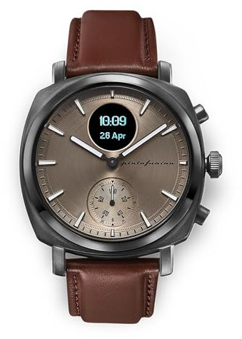 Pininfarina Senso Hybrid Smartwatch - Eine analoge Uhr mit Digitalanzeige, verfolgt Herzfrequenz, Schritte, Kalorien, Schlaf, Fitness - Kompass & verbundenes GPS-Tracking - Mercure Grey